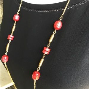 Sarah Coventry red and gold necklace